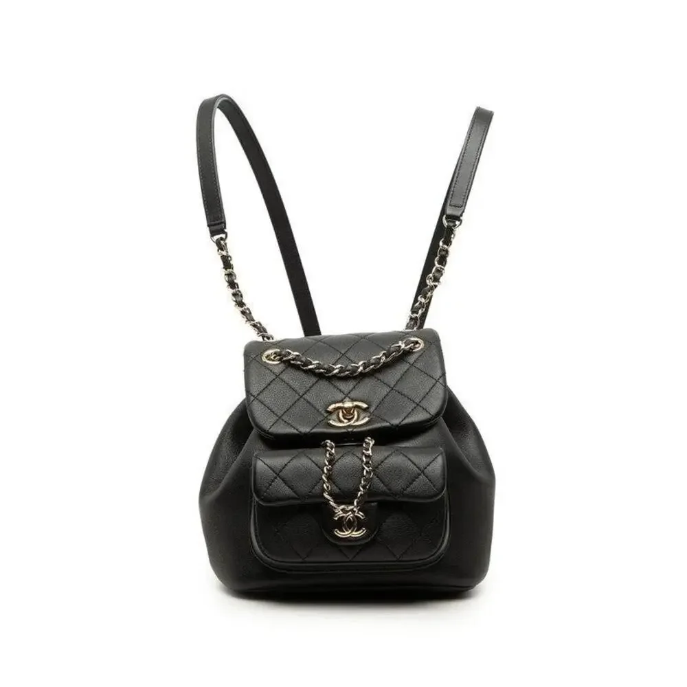 Chanel Matelasse Coco Mark Small Backpack Black